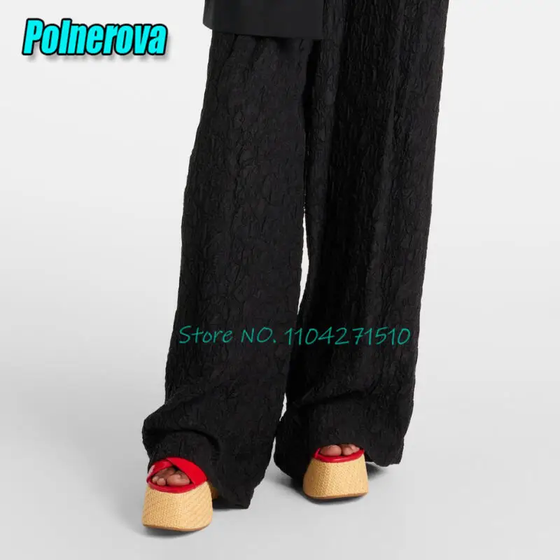 Summer New Thick Soled Wedge Slippers for Women Fashion Platform Open Toe Hollow High Heels Party Banquet Female Casual Shoes