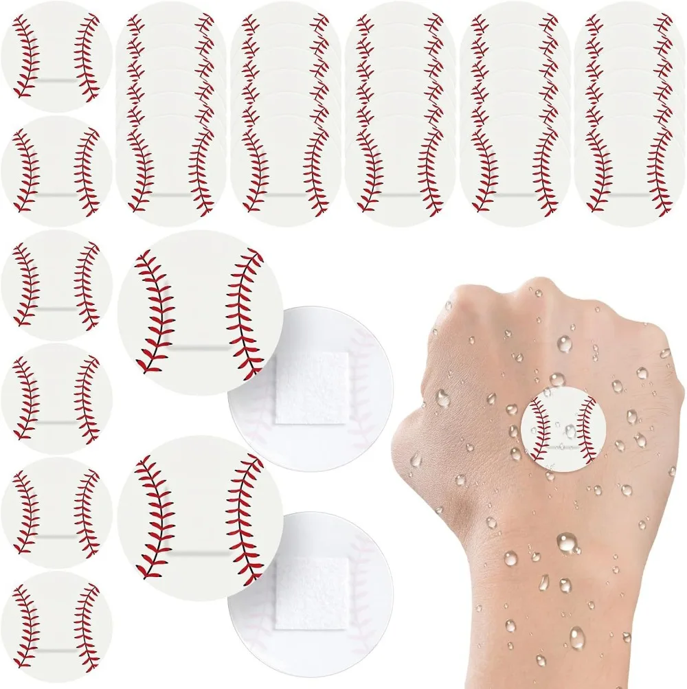 

20Pcs/Set PE Round Band Aid Baseball Pattern Plasters Circle Wound Dressing Tape Patch for First Aid Adhesive Bandages