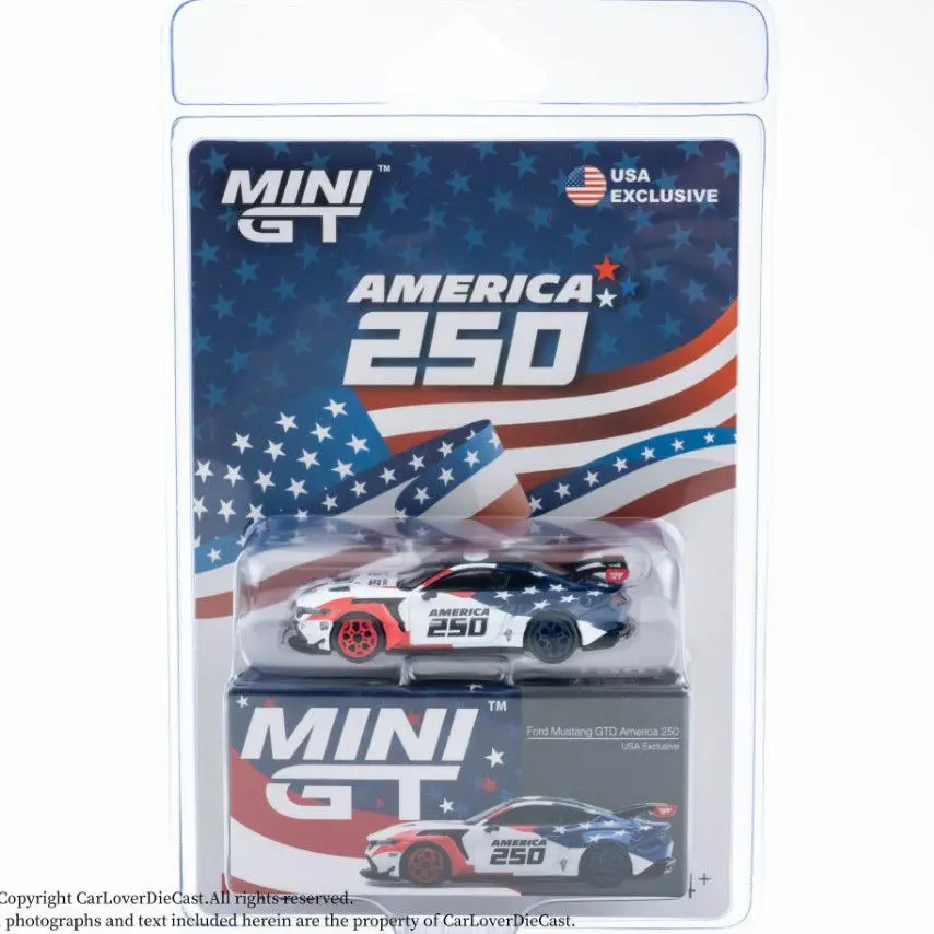 MINIGT 1:64 Ford Mustang GTD America 250 Chevrolet Corvette ZR1 Mazda RX-7 McLaren MCL38 Alloy Car Model Blister Packaging