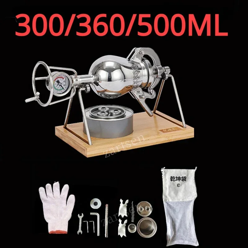 300ML 360ML 500ML Stainless Steel Automatic Popcorn Machine Home Small Popcorn Pots Old Fashioned Hand Cranked Popcorn Maker