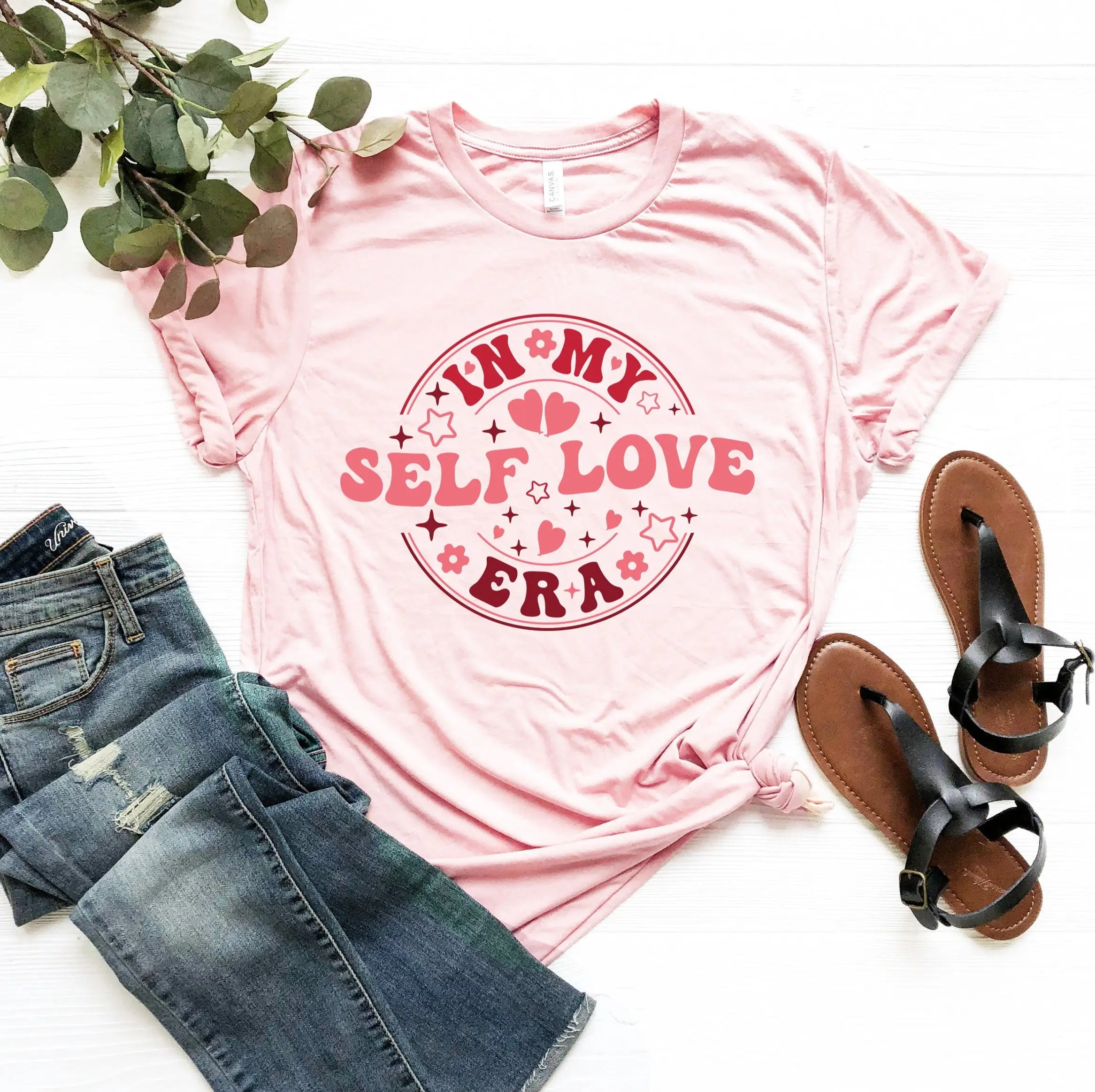 In My Self Love Era T Shirt Pink Valentines Day Funny Valentine'S Anti Valentine Lover