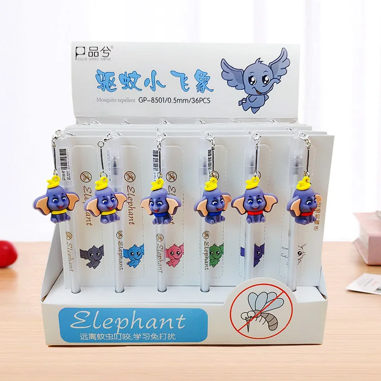 

36PCSDisney's new mosquito repellent Dumbo pendant gel pen student gift creative net red cute writing pen office school supplies