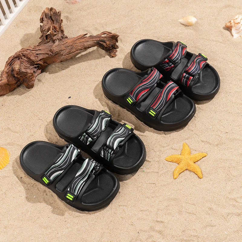 

Летние тапочки для мальчиков, красивая детская пляжная обувь с открытым носком, новинка 2026, детская модная обувь с нескользящей мягкой подошвой