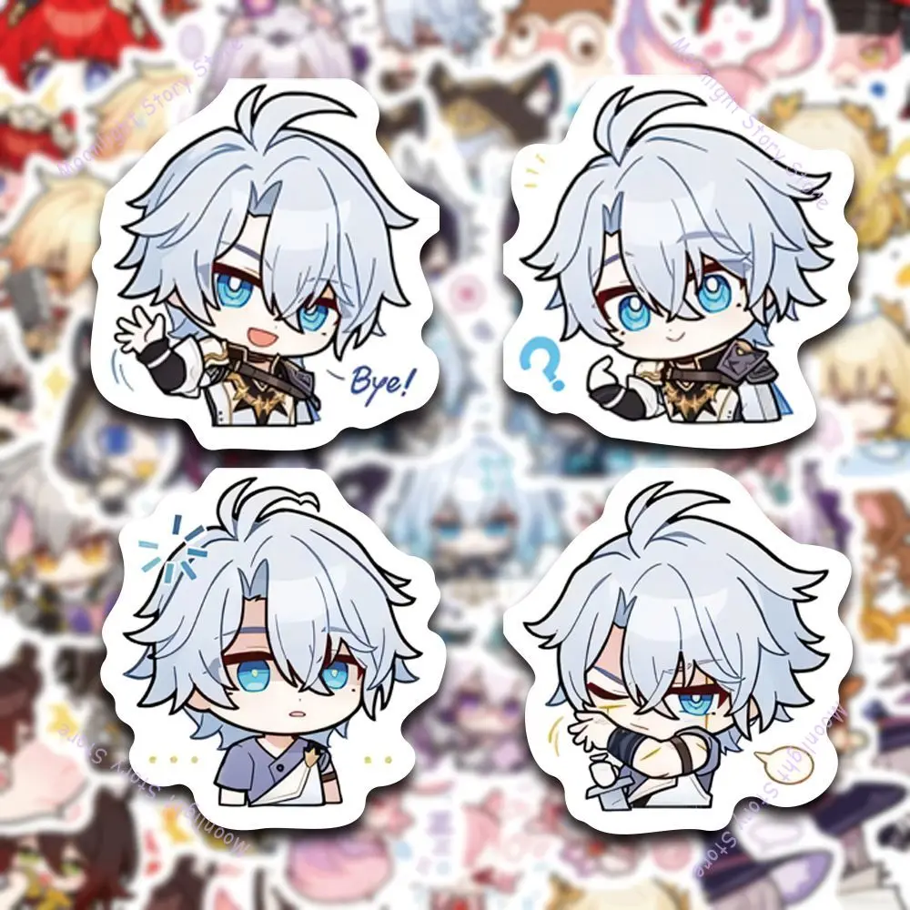 Honkai Star Rail Game Periphery Sticker Cute Chibi Style Dan Heng Herta Pela Bronya Emoji Stickers Notebook Cover Sticker image 3