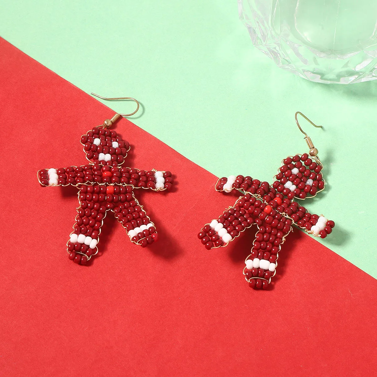 Funny hand-woven personality cute Christmas gingerbread human ear hook, niche creative design sense