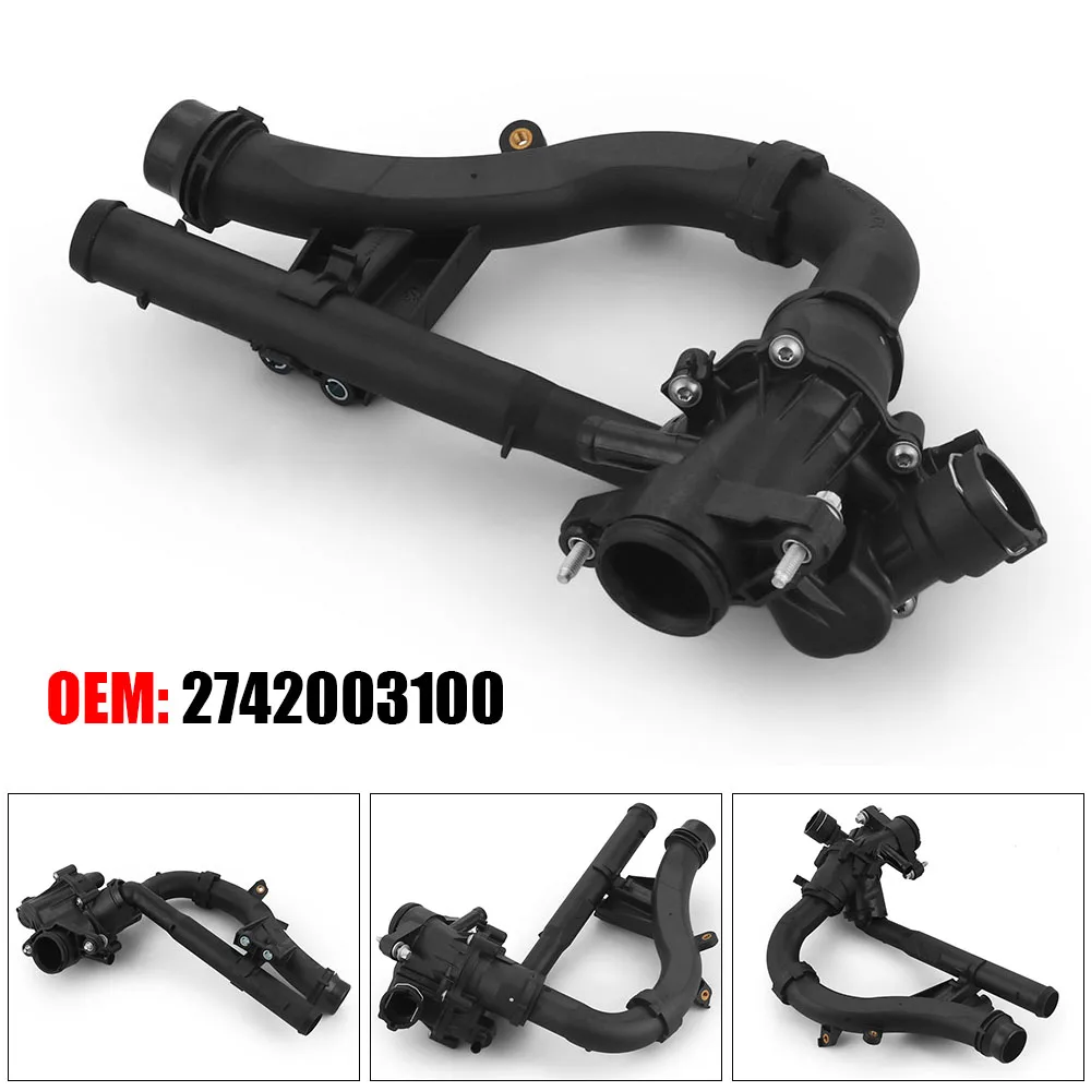 

Высококачественный термостат охлаждающей жидкости двигателя для Mercedes-Benz C, E, GLC, SLC, OEM 2742003100, 2742000115, A2742000115, A2742003100