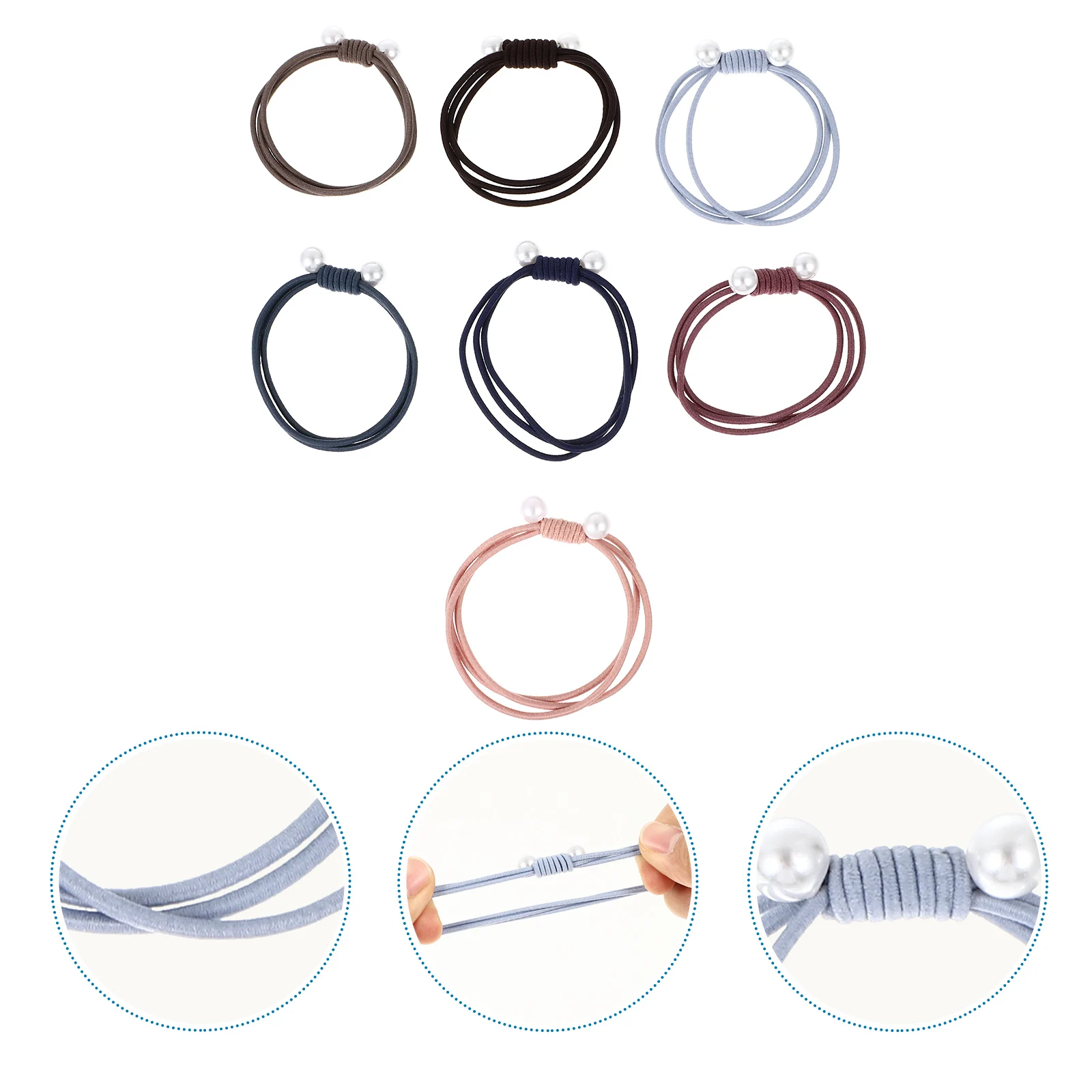 

40pcs Ropes Elastic Ties for Women Ponytail Scrunchies Stretchy Bands No Crease Hold All Day Stylish Hair for Bun