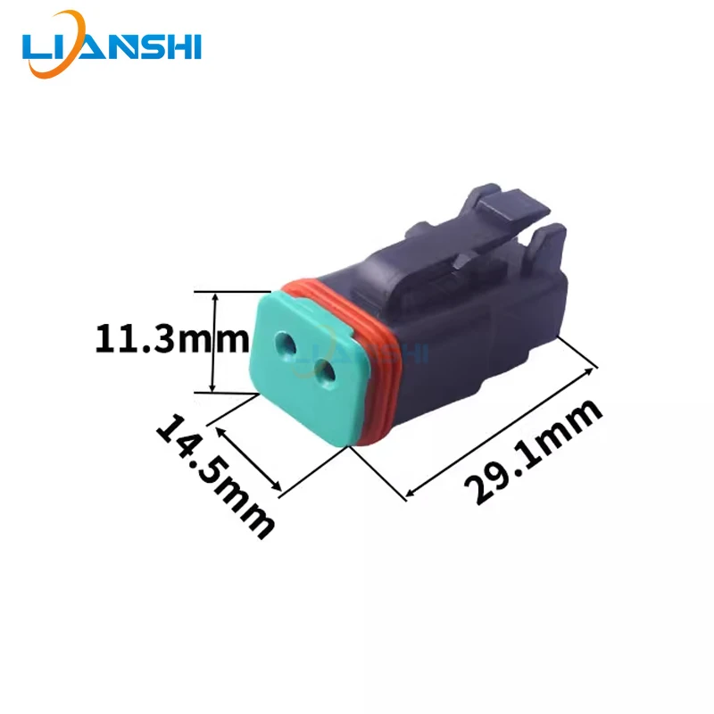 DT04-2P DT06-2S New Deutsch car Male/Female Connector 2pin black waterproof wiring harness plug with terminal