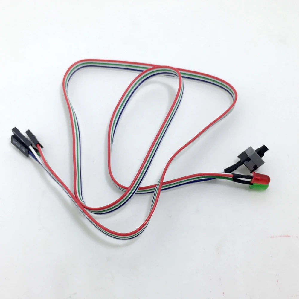 

5PCS PC ATX Power ON/OFF Supply Reset Switch Switch Cable with HDD 2 LED Light