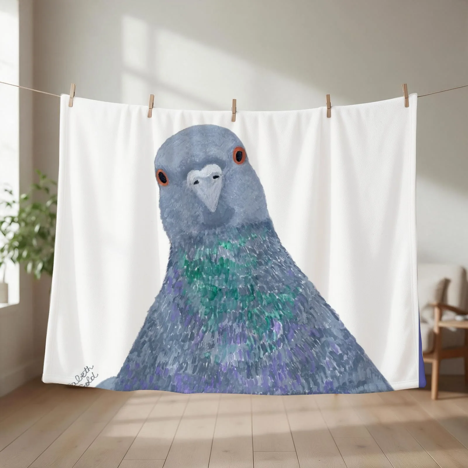 Pigeon Wild Rock Dove Bird Throw Blanket couch cozy soft plush fuzzy picnic outdoor blanket