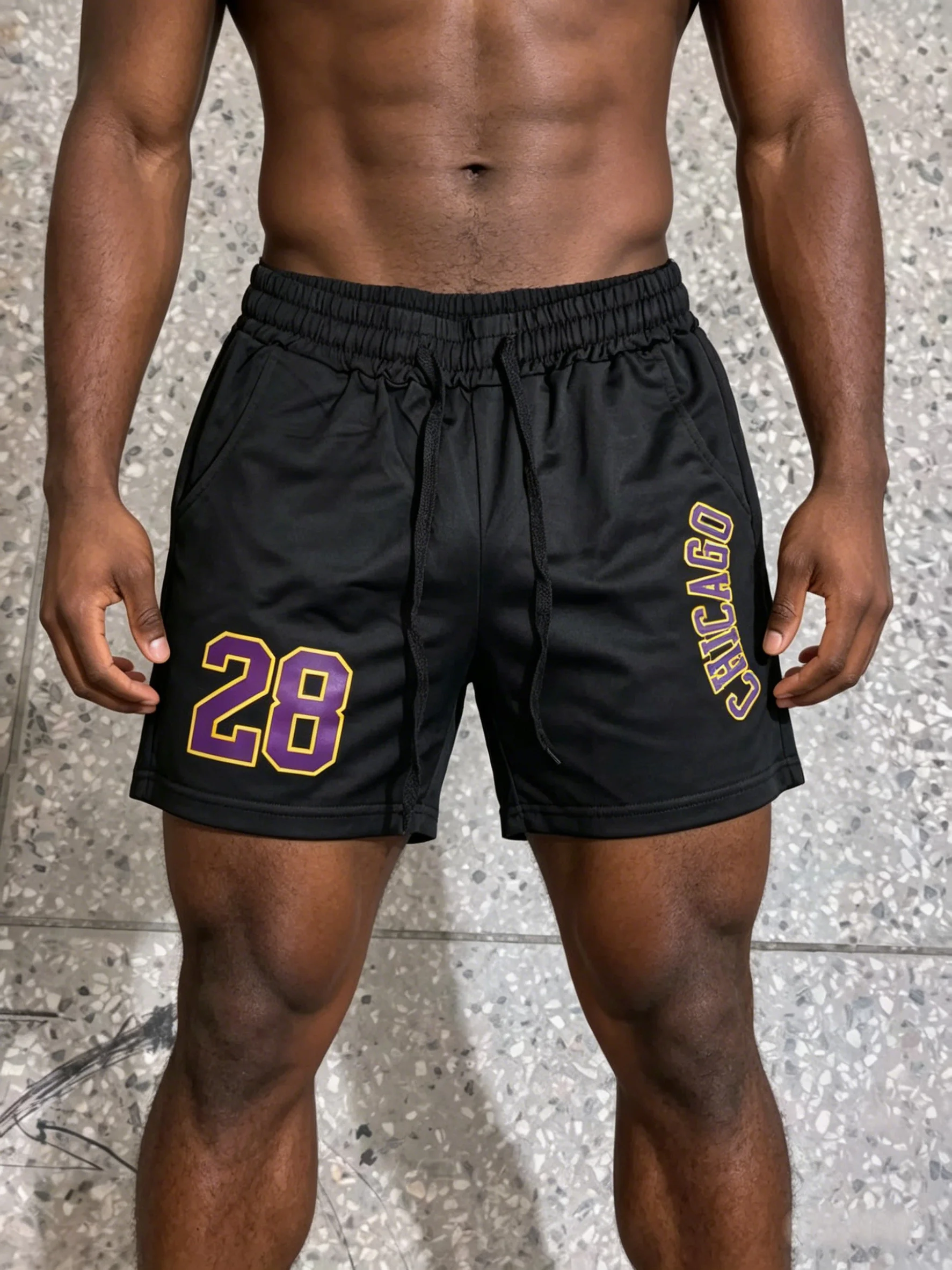 

Men's Casual Summer Shorts, Chicago 28 Graphic Print, Versatile for Daily Wear, Festivals & Street Style