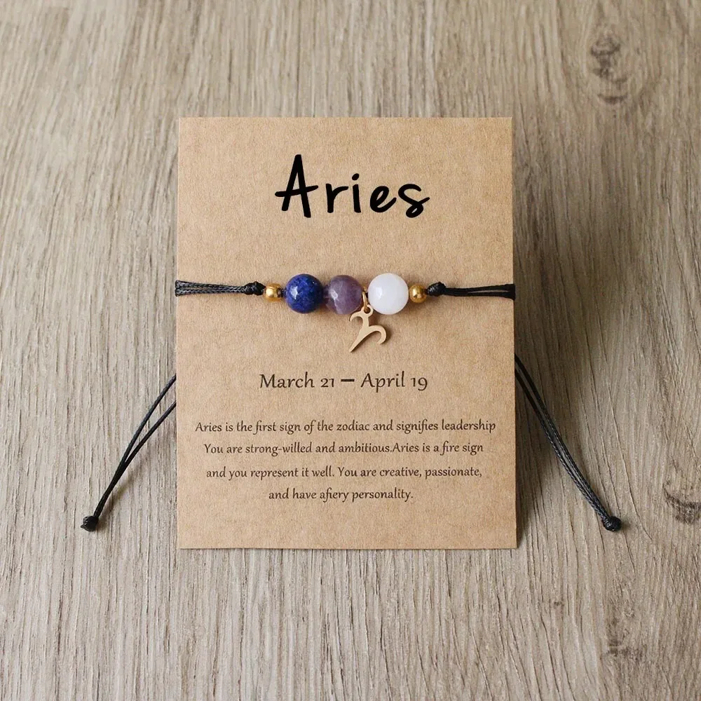 Aries Taurus Gemini Cancer Leo Virgo Libra Scorpio Sagittarius Capricorn Aquarius Pisces Gifts for Women Zodiac Bracelet