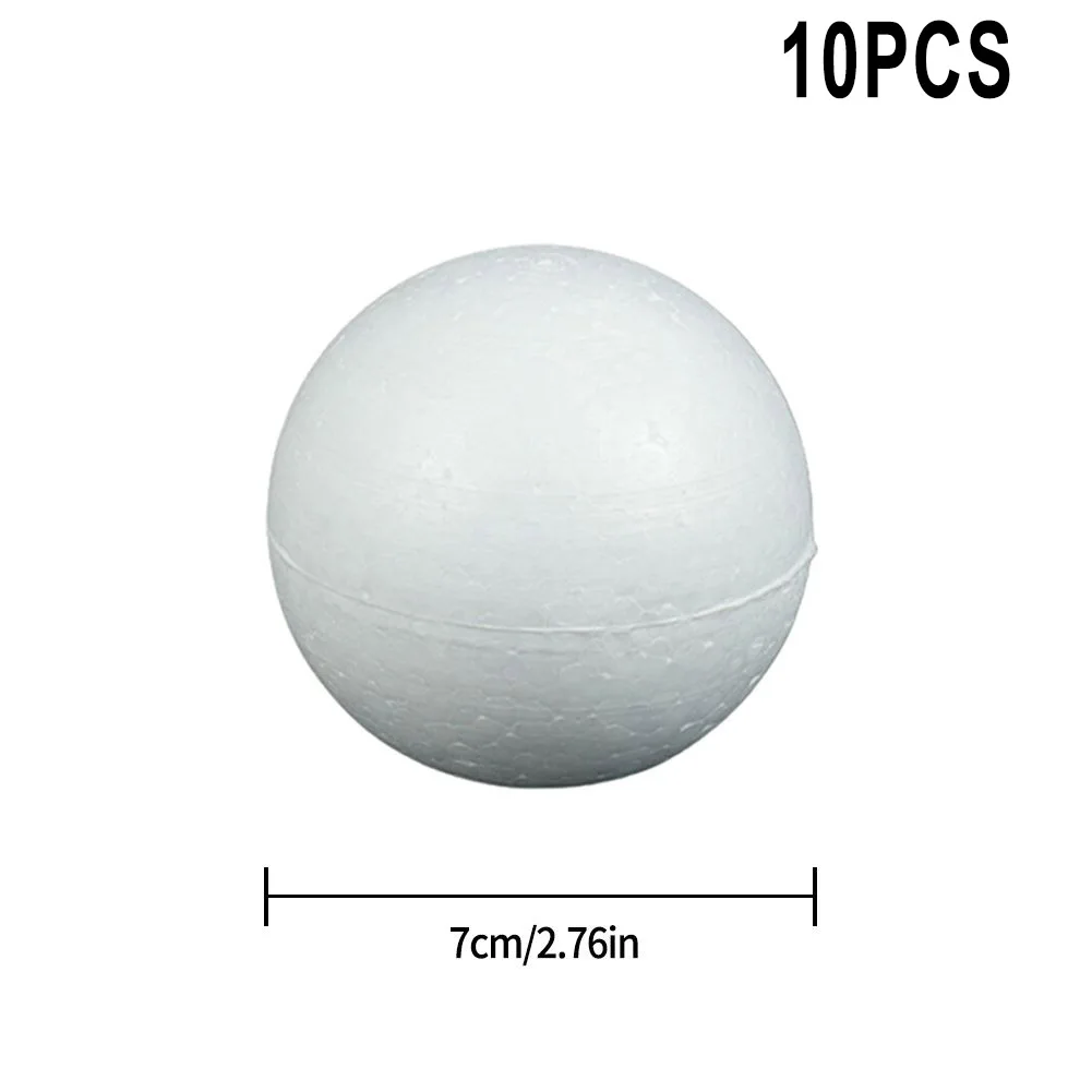 10pcs White Polystyrene Foam Balls, Perfect for Model Making and DIY Crafts, Ideal for House Decoration and Special Occasions