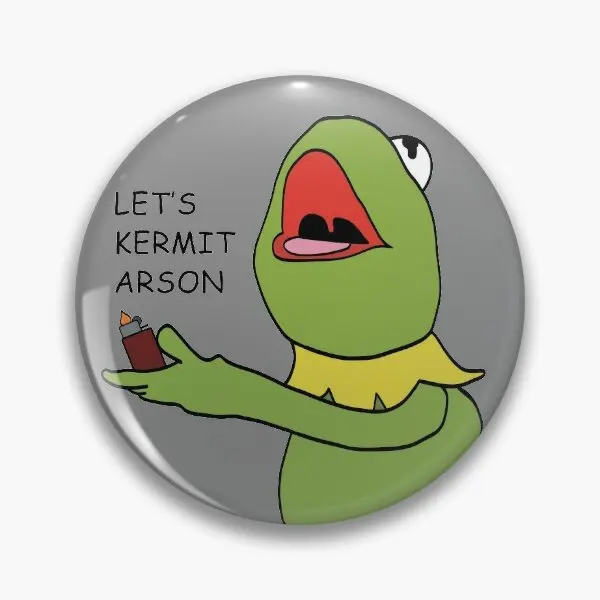 Let Is Kermit Arson  Soft Button Pin Hat Badge Lover Brooch Gift Women Funny Creative Cute Jewelry Metal Collar Clothes Decor