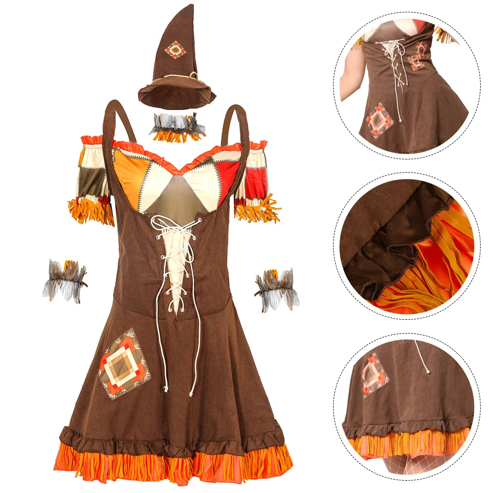 Abbigliamento Cosplay Spaventapasseri Abito con costume Decorazioni di Halloween Poliestere Party Prop