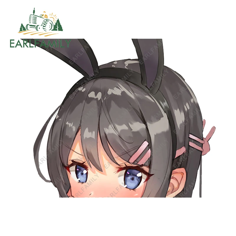 

EARLFAMILY 13cm for Seishun Buta Yarou - Sakurajima Mai Car Stickers Sunscreen Decal Air Conditioner Surfboard Car Accessories