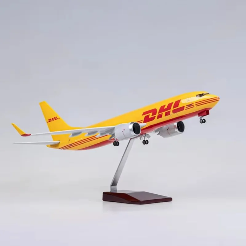 1:85 스케일 B737 모델 DHL Cargo Express 47CM 항공사 기본 랜딩 기어 포함 항공기 수지 비행기 모델 컬렉션
