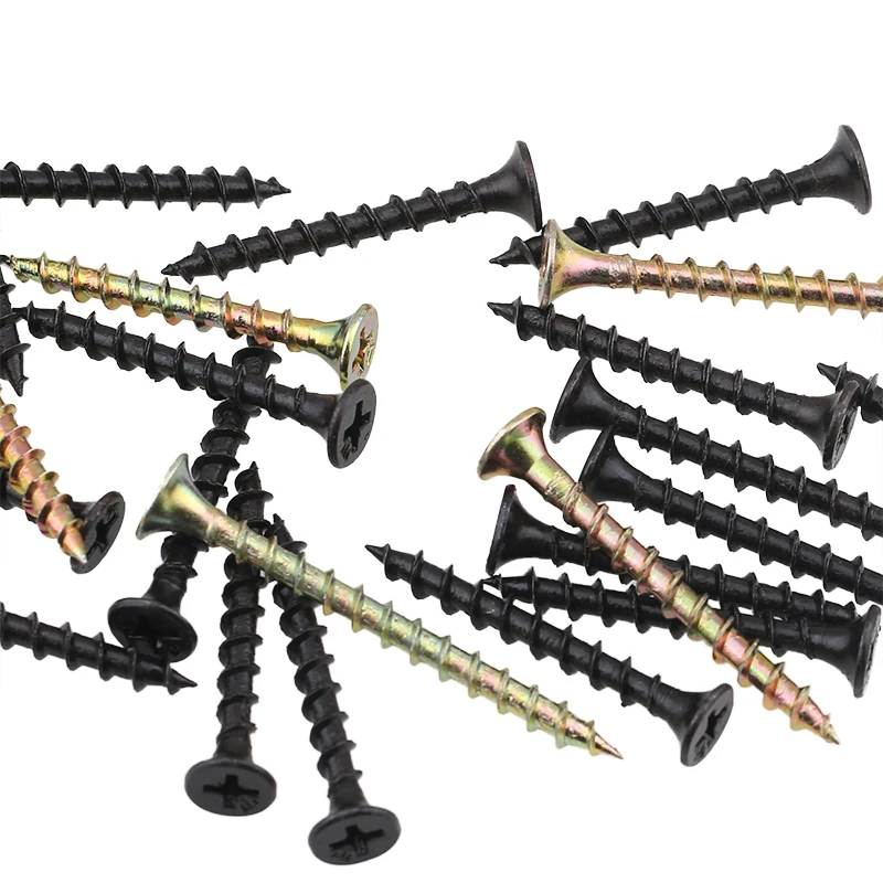 Galvanized Black Multi‑Color Cross Countersunk Flat‑Head Wood Tapping Screw 50‑200Pcs M4 Wear‑Resistant Fastener Accessory