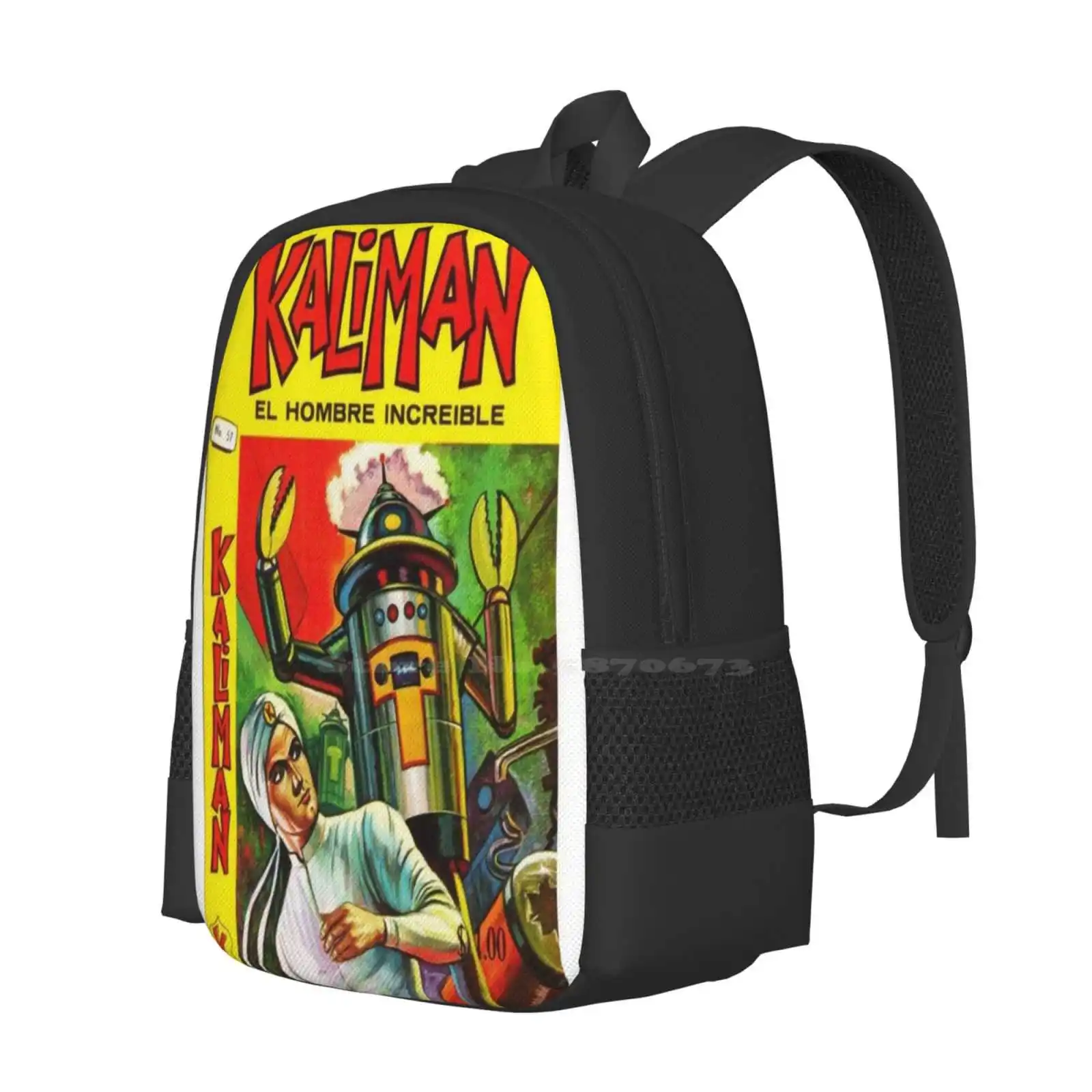 Kaliman Vs Robot Hot Sale Schoolbag Backpack Fashion Bags Kaliman El Santo Santo Blue Demon Mil Mascaras Robot Space Comic Book