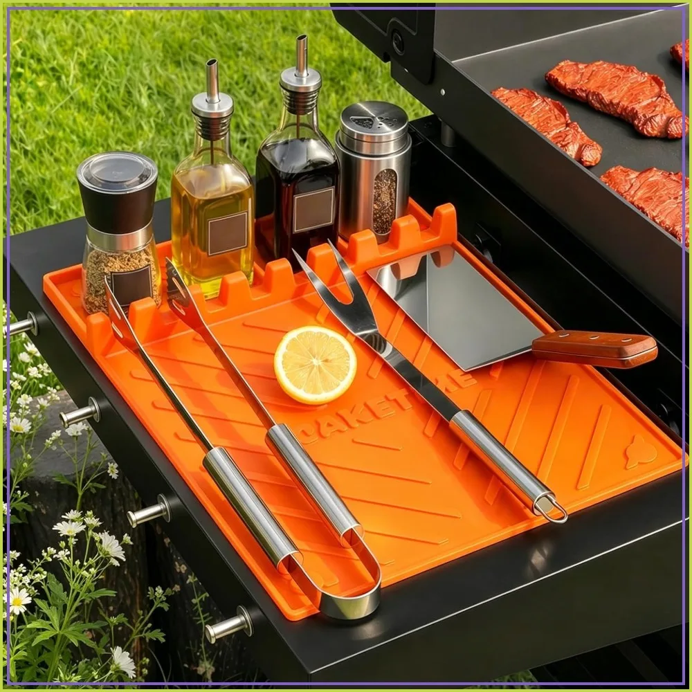 Silicone Grill Mats for Blackstone Griddle, BBQ Baking Cooking Kitchen Accessories, Outdoor Camping Must Haves for Dad Chef Men Gifts