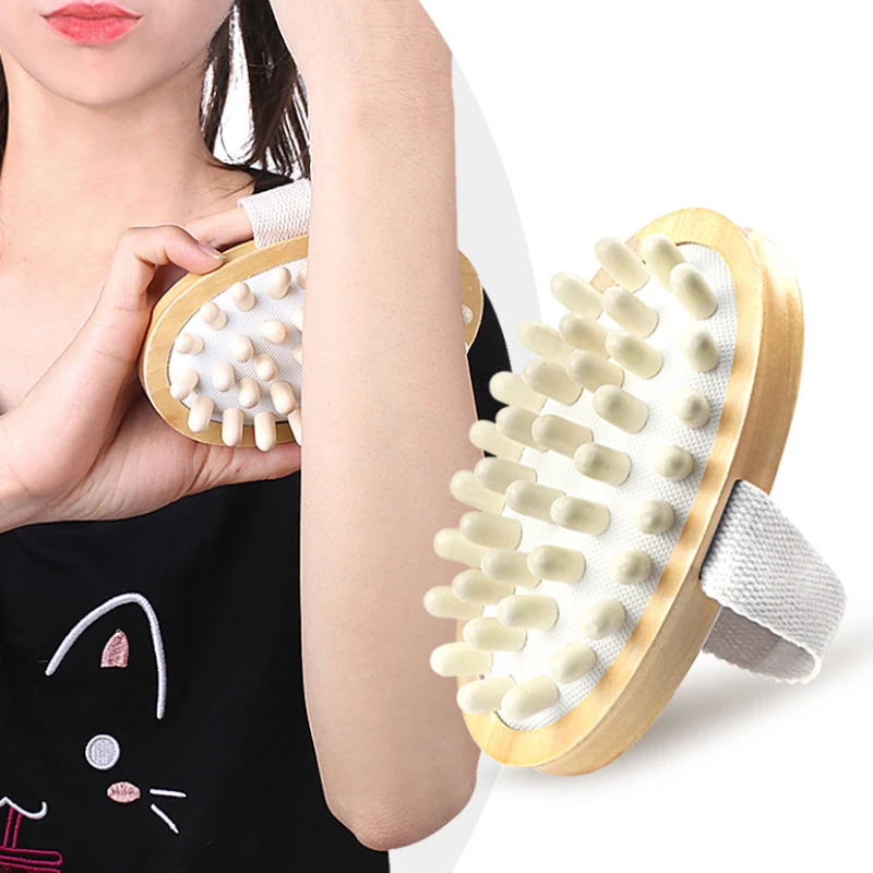 Wood Massage Wash Hair Brush Cellulite And Improved Lymphatic Drainage Shower Bathe Skin Clean Airbag Body Massage Brush