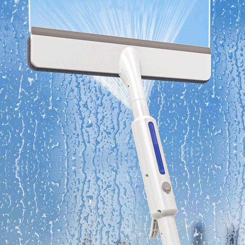 

2 in 1 Window Cleaning Brush with 3 Cloth Window Squeegee 115/145CM Long Pole for Home Window Mirror Cleaning Glass Wiper