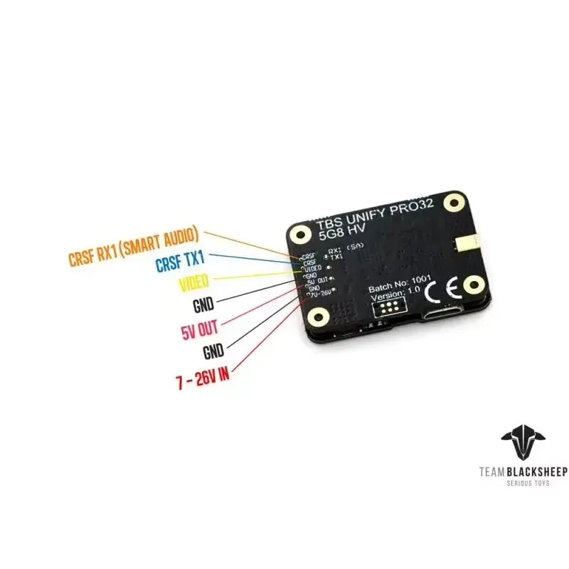 5.8G FPV VTX TBS UNIFY 5G8 PRO32 HV MMCX, Adjustable Power 25mW/100mW/400mW/1000mW, Built-in Microphone for LR FPV