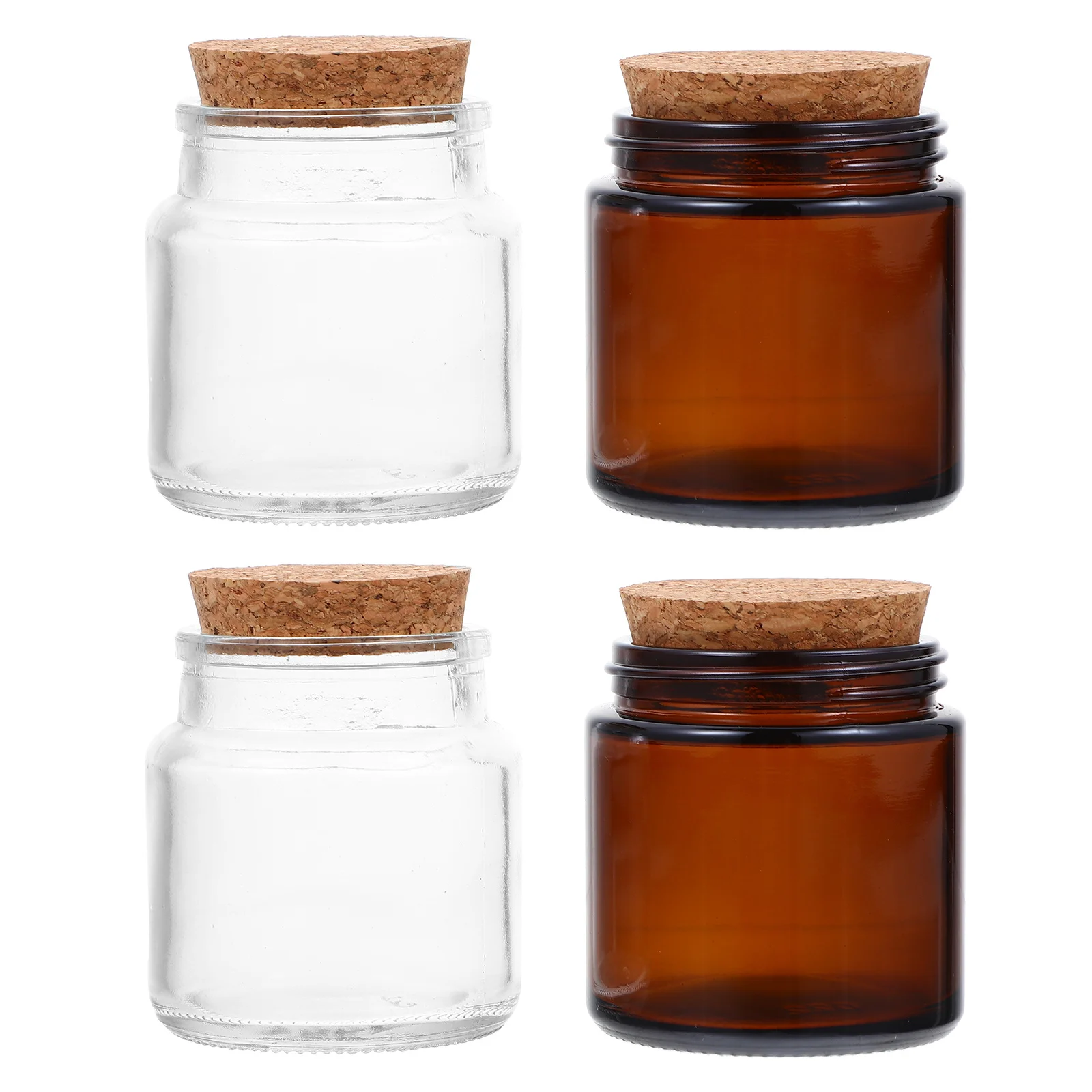 

4Pcs Jars with Wooden Lid Glass Containers for DIY Scented Decor Aromatherapy Cups Fragrance Glass Jar