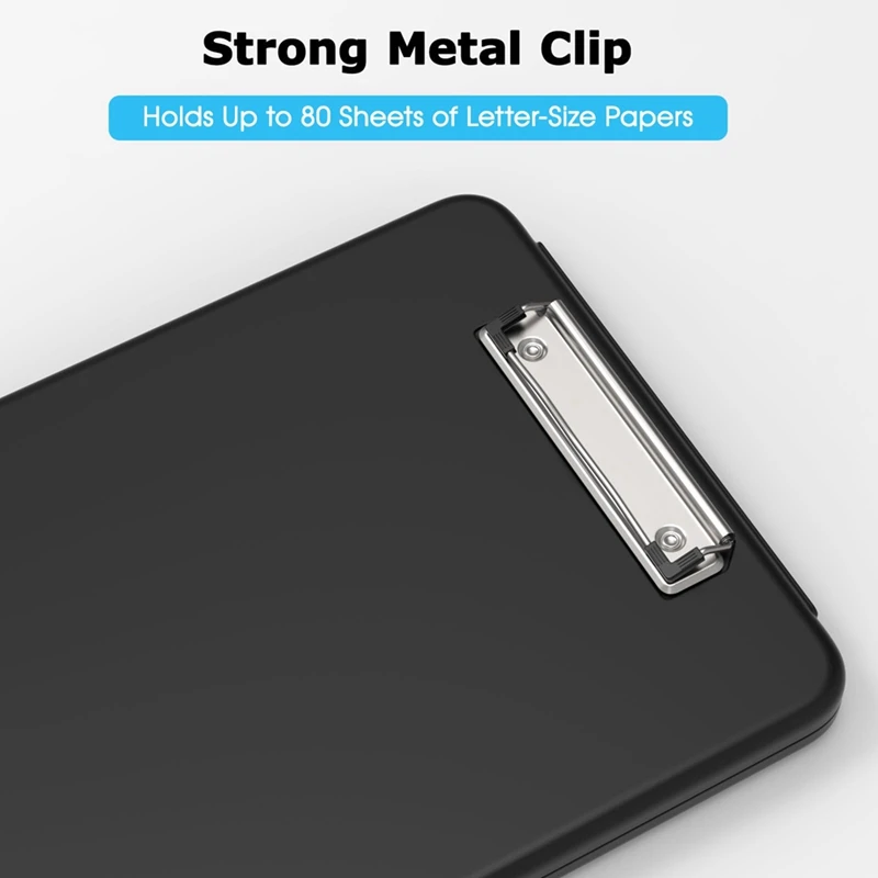 クリップボード ストレージ付き 6個セット、8.5 X 11インチ ストレージクリップボード、ロープロファイルクリップ付き、オフィス学用品用