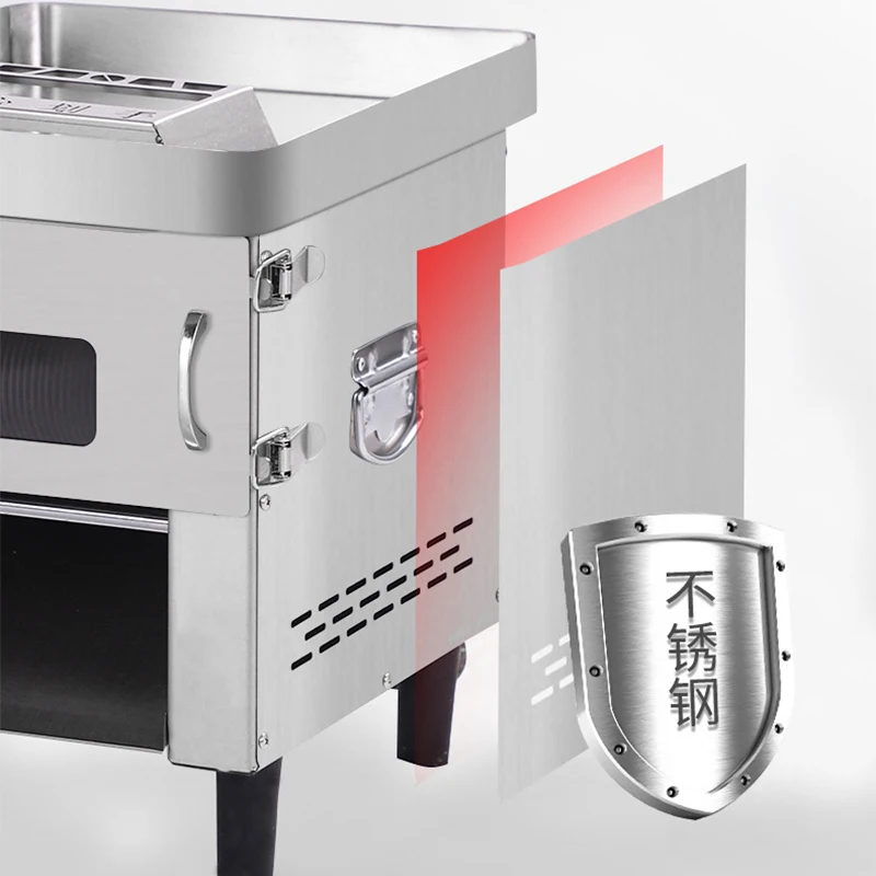 ماكينة تقطيع اللحوم التجارية على سطح الطاولة من الفولاذ المقاوم للصدأ، ماكينة تقطيع وتقطيع وتقطيع الخضراوات متعددة الوظائف