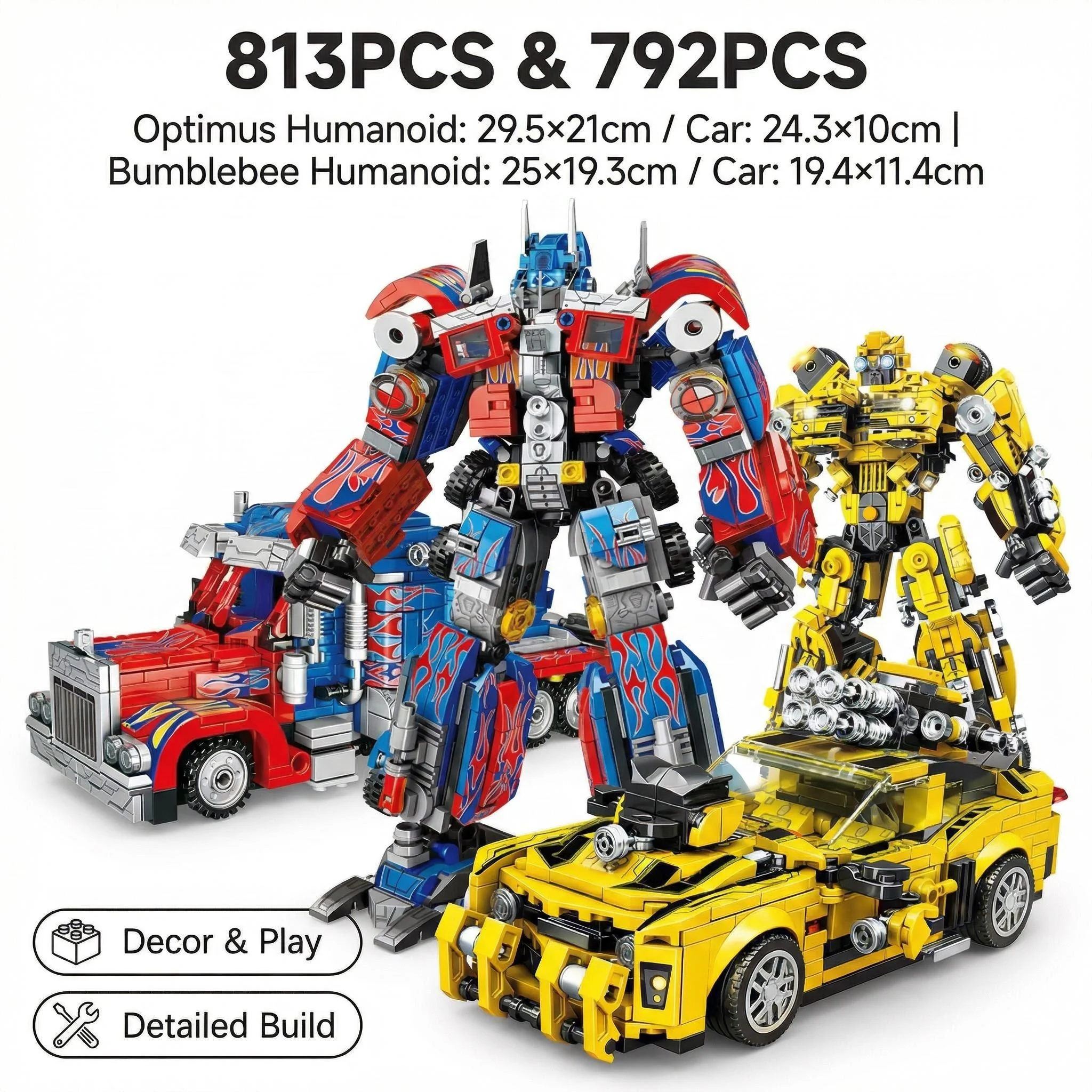 

Transforming Race Cars Building Blocks Prime Trucks Trailers Robots Kits Child Kids Toys For Boys Adults Christmas Gifts