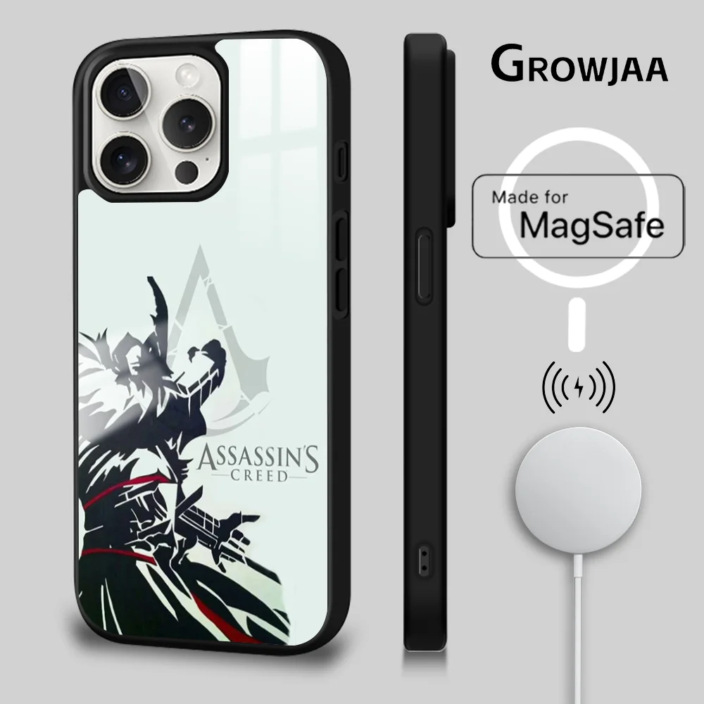 Game A-Assassins Game C-Creed-d Magsafe Phone Case For iPhone 15 14 13 12 11 Pro Max Plus Mini Mirror Wireless Magnetic Cover