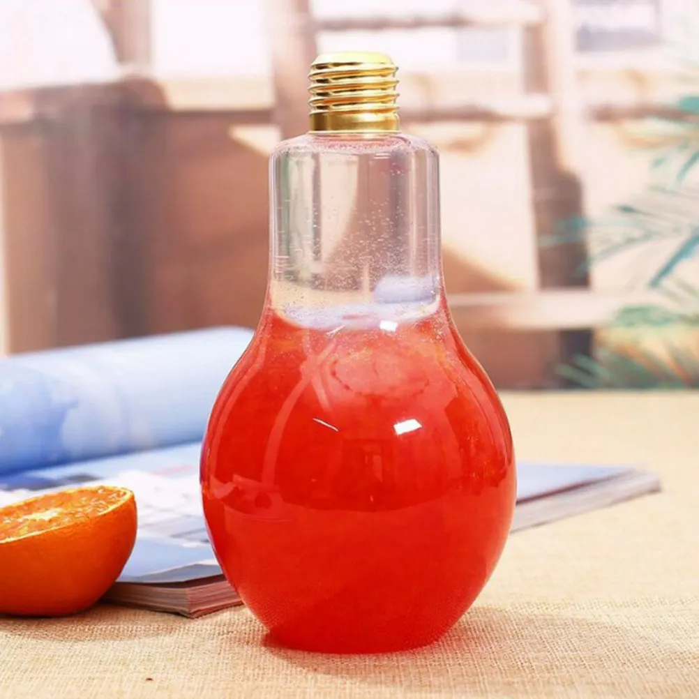 500Ml Light Bulb Shaped Drinking Glass Bottle Clear Transparent for Beers Long Drinks Juice Soda Tea Milk Home Bar Decoration