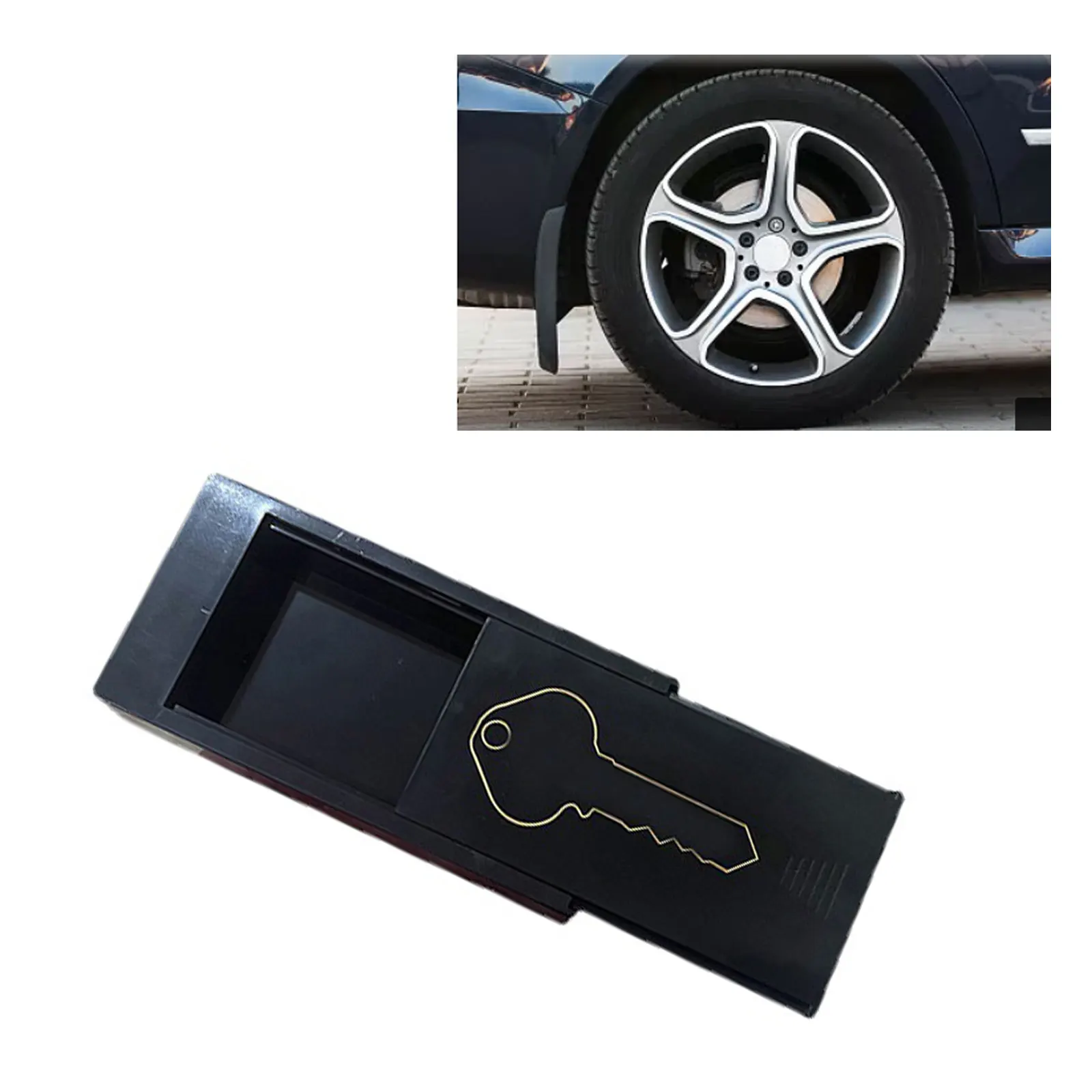 Creative Magnetic Black Key Safe Box Car Key Holder Hidden Storage Outdoor Stash For Home Office Car Truck Caravan Secret Box