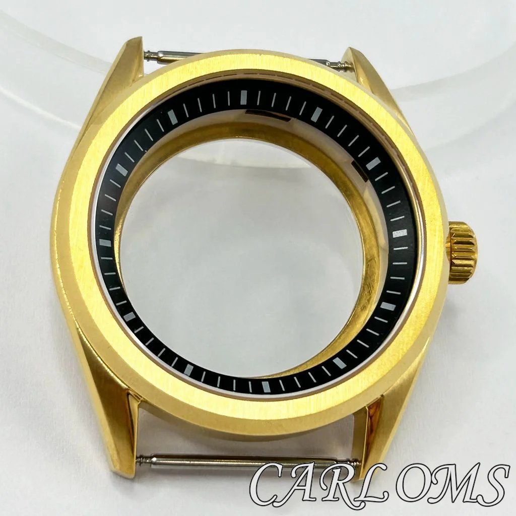 TOP 40mm NH34 NH35 NH36 4R35 4R36 NH38 NH39 NH70 NH72 Movement Gold Watch Case Sapphire Crystal Black Blue White Green Ring