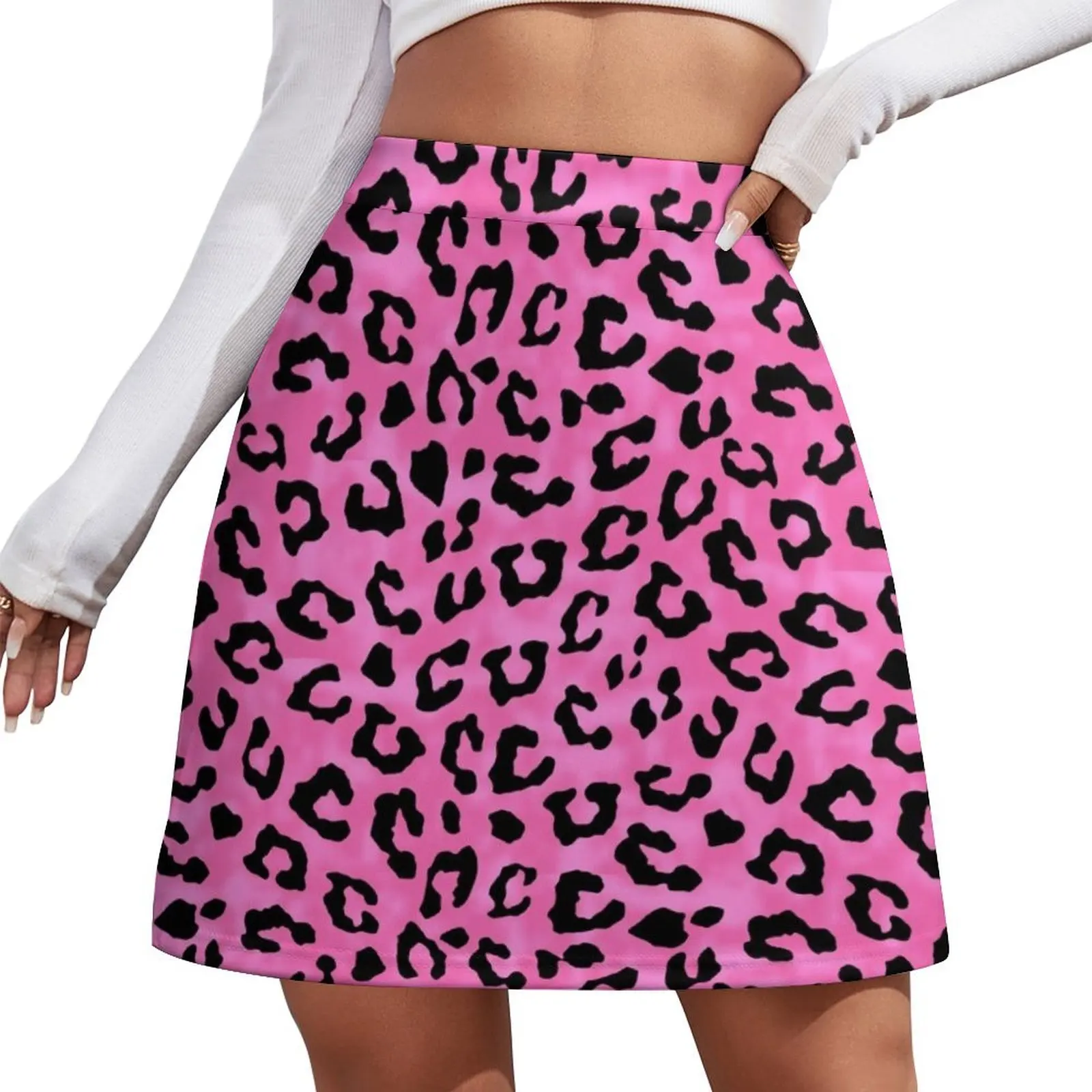 Pink Cheetah Skin Print Mini Skirt Clothing summer skirts