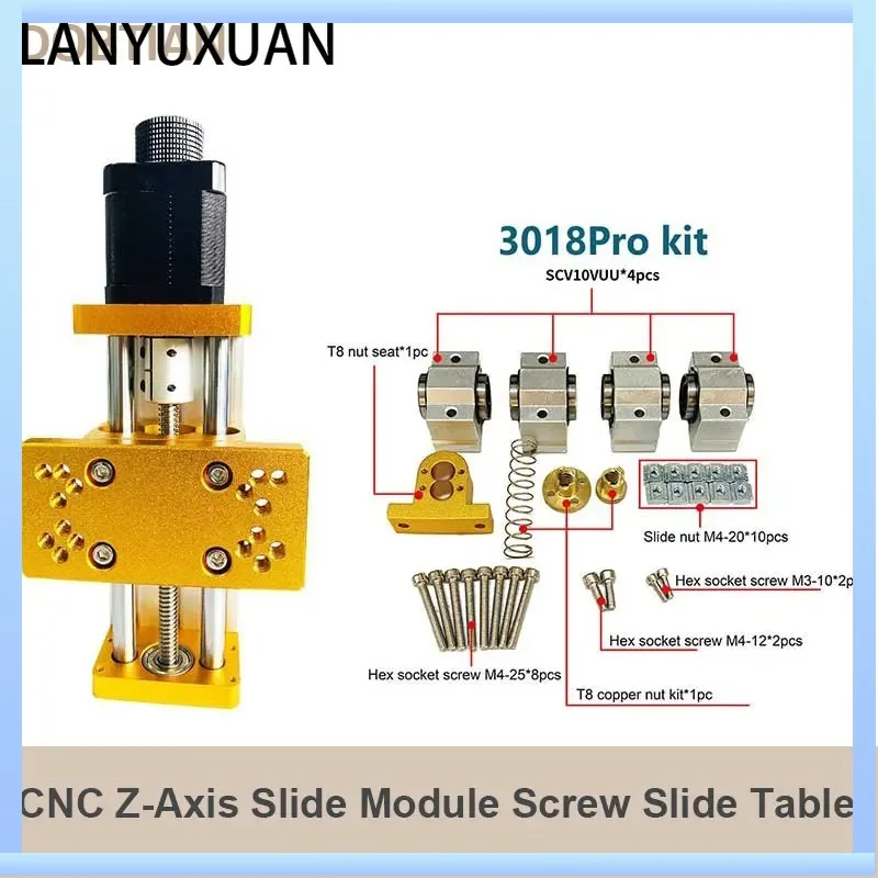 

CNC 3018 Pro Z-Axis Slide Module Slide Table Linear Rail Guide Compatible CNC Router With 300W/500W Spindle
