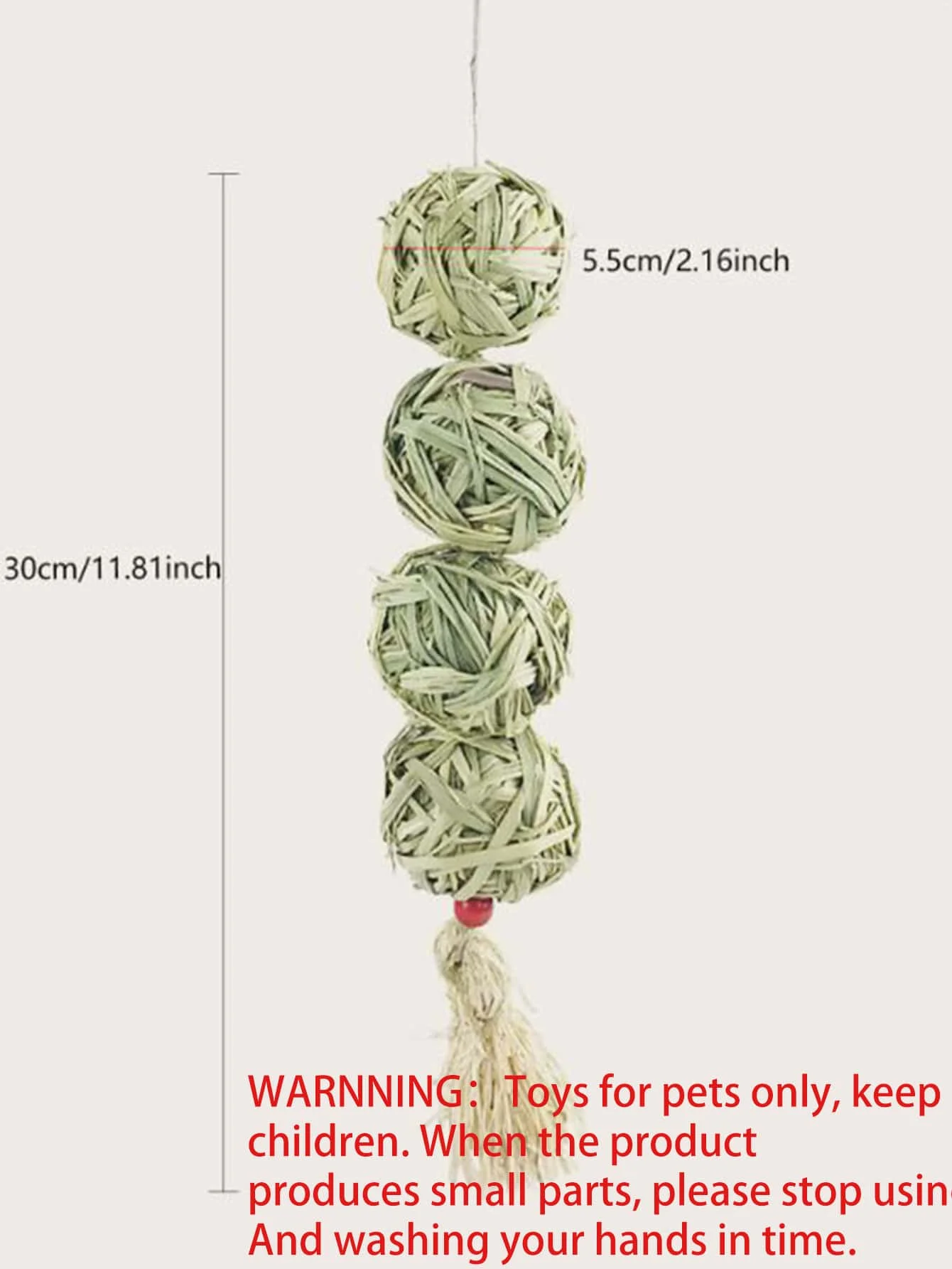 1PC-Pet rabbit grass woven ball hanging string rabbit grinding toy view 6