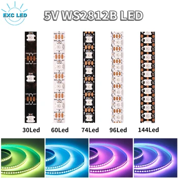 WS2812B WS2812 RGB-LED-Streifenlicht, adressierbar, intelligent, einzeln Pixel, LED-Streifen, Klebeband, Seil, 30/60/74/96/144 Pixel/LEDs/M, DC5V