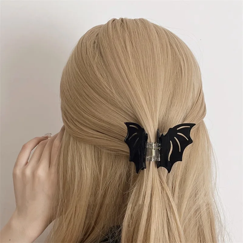 Women's Goth Lovely Halloween Bat Funky Acetic Acid Grab Clip Good-looking Back Head Shark Hairpin Parties Dress Up Accessory view 3