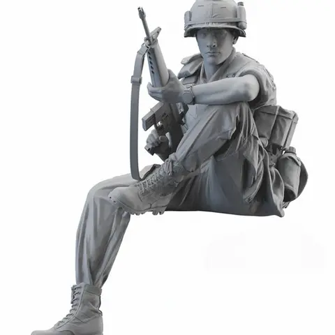 1/16 Skala Gjuten Resin Figur Modellbyggsats Vietnamkriget Amerikansk Armé Infanteri Sittande Position Omonterad och Omålad 10 best sales 1 16 hartsfigurer - №8