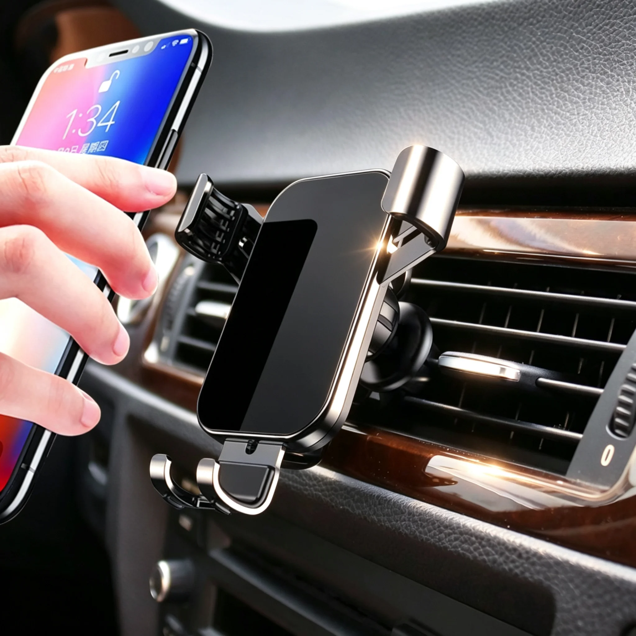 Car Accessories Phone Holder Air Vent Clip GPS Navigation Tool For Mercedes Benz W210 W176 AMG CLS CLE CLA GLA GLB GLS Class A G view 2