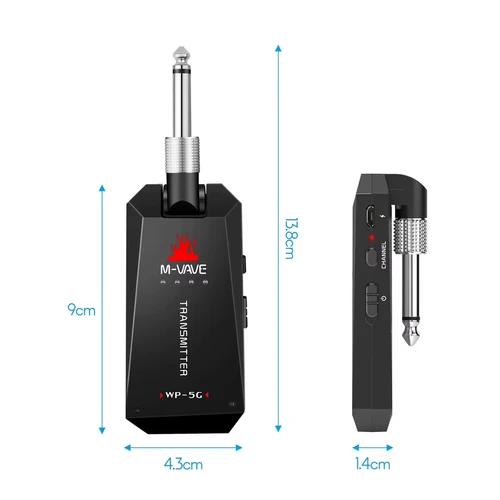 Imagen 2 del producto M-VAVE WP-5G sistema de guitarra inalámbrico/5,8G/receptor transmisor de Audio recargable/Cable tipo C/para accesorio amplificador de guitarra