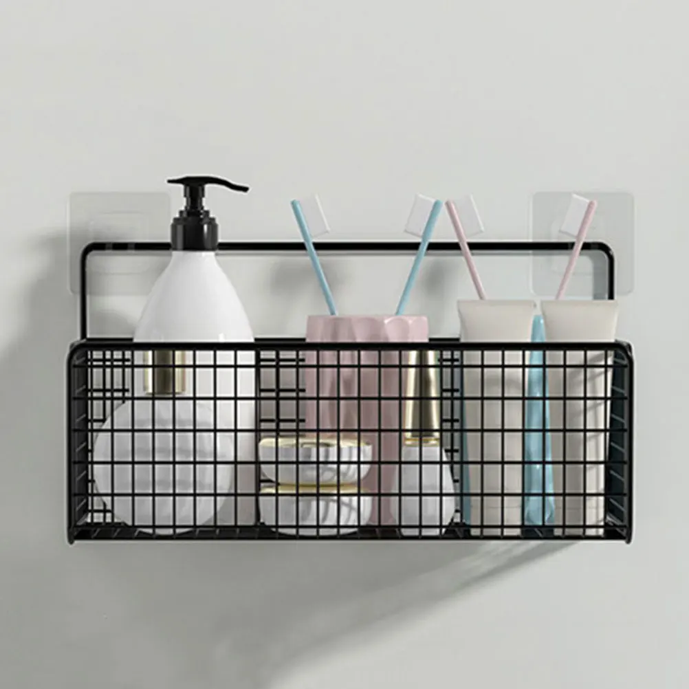 

2pcs Wall Mounted Iron Rack Shower Organizer Bathroom Storage Shelf For Shampoo Soap Condiment Metal Bathroom Essentials