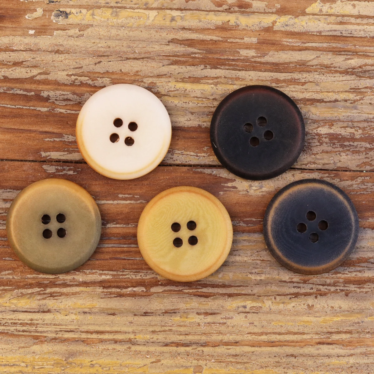 6pcs Dull Polished Matt Natural Corozo Buttons Black Dark Brown Green White Blue Sewing Vintage Clothing