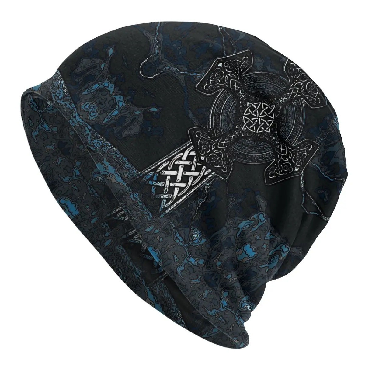 Viking GAELIC CROSS Washed Thin Bonnet Outdoor Casual Beanies Protection Men Women Hats