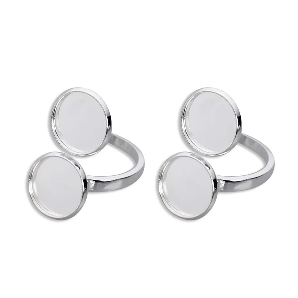 

5pcs Stainless Steel Adjustable Ring Bases Copper Jewelry Making Accessories Diy Home Craft Glass Cabochon Holder Pattern Tray