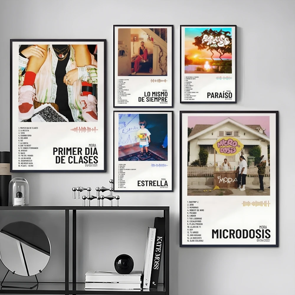 M-Mora Album-Poster-Aufkleber, HD-Gemälde, selbstklebende Kunst für Schlafzimmer, Wohnzimmer, Heimdekoration, moderne Wandaufkleber, Geschenk