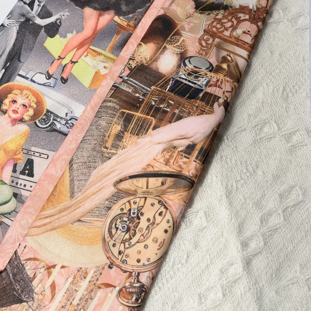 Gravata divertida e elegante para mulheres, padrão de luxo leve de nicho, sensação sofisticada, camisa uniforme amarrada à mão para homens, bonito britânico