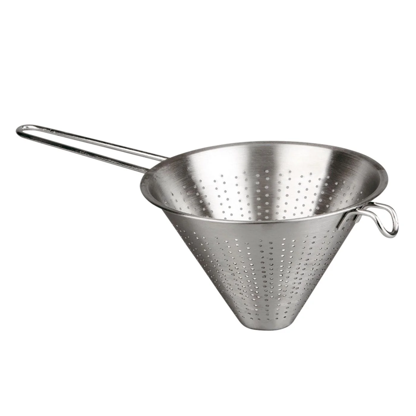 Tradineur China Strainer, Diameter 20 cm, Stainless Steel with Handle, Silver, Conical Shape, Kitchen